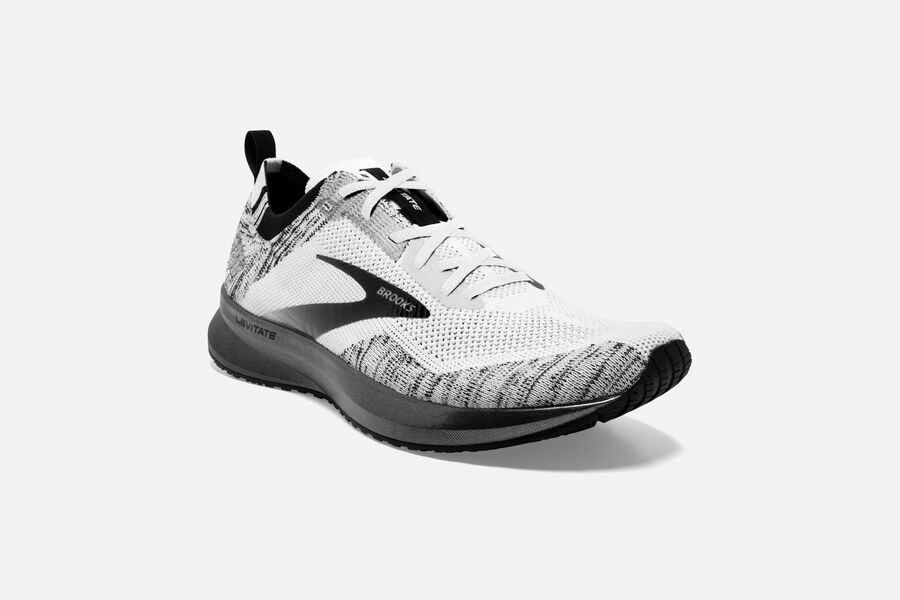 Brooks Israel Levitate 4 Road Running Shoes Womens - White/Black - QYR-308497